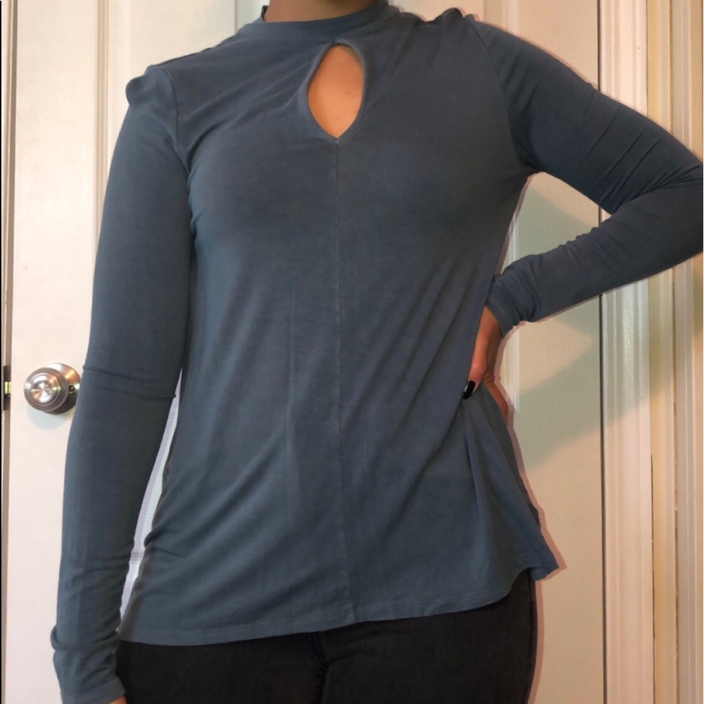 Turtleneck Keyhole Top